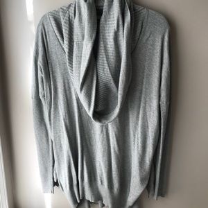 Cowl neck gray sweater size M